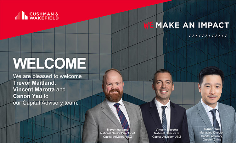 Cushman & Wakefield Grows its Capital Advisory business in Australia and Greater China