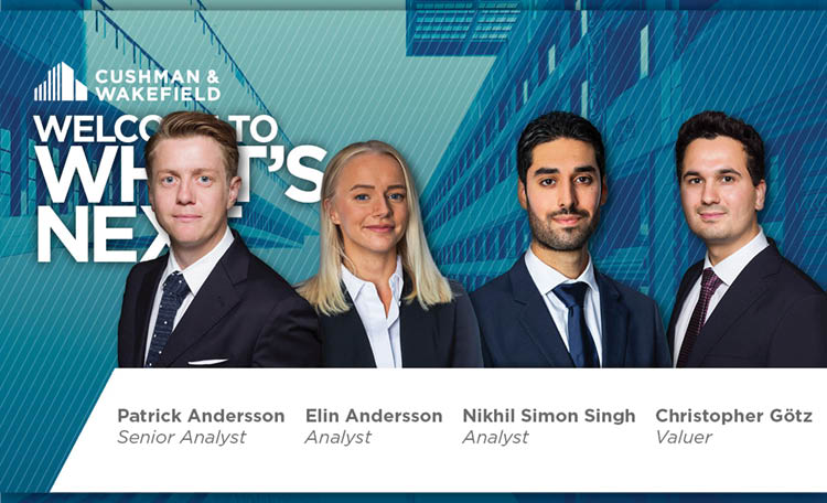 Cushman & Wakefield förstärker teamen med fyra nya medarbetare