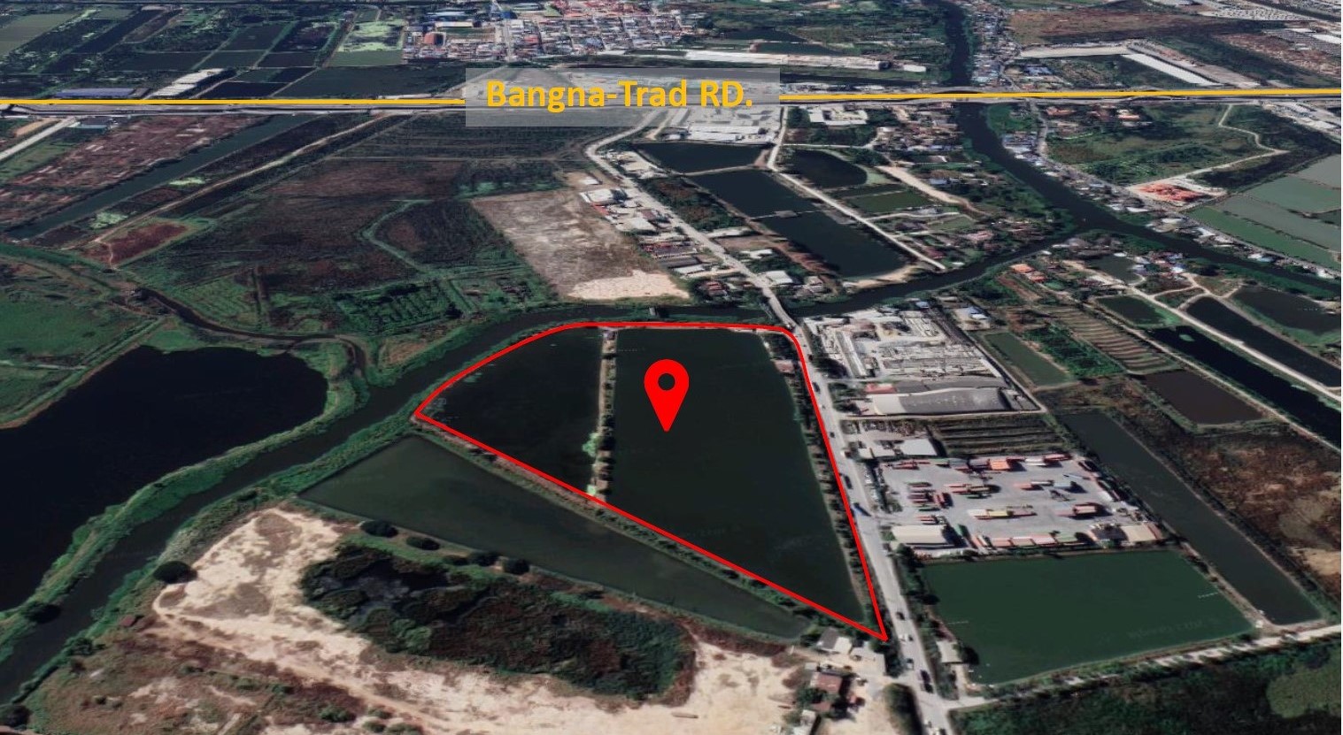 Land for Sale 96,000 sqm.[60 Rai] at Bangna Km.31 Near Airport