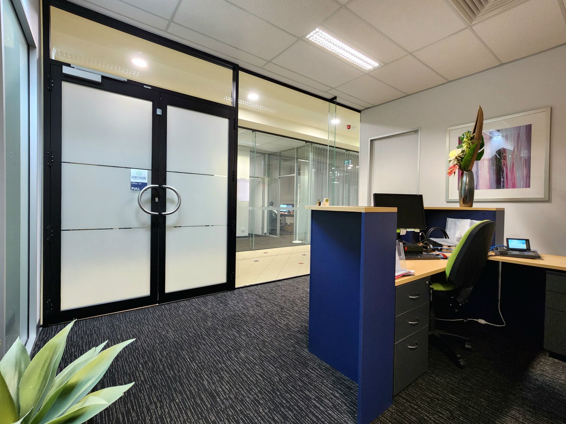 Professional Office with Green Leafy Outlook