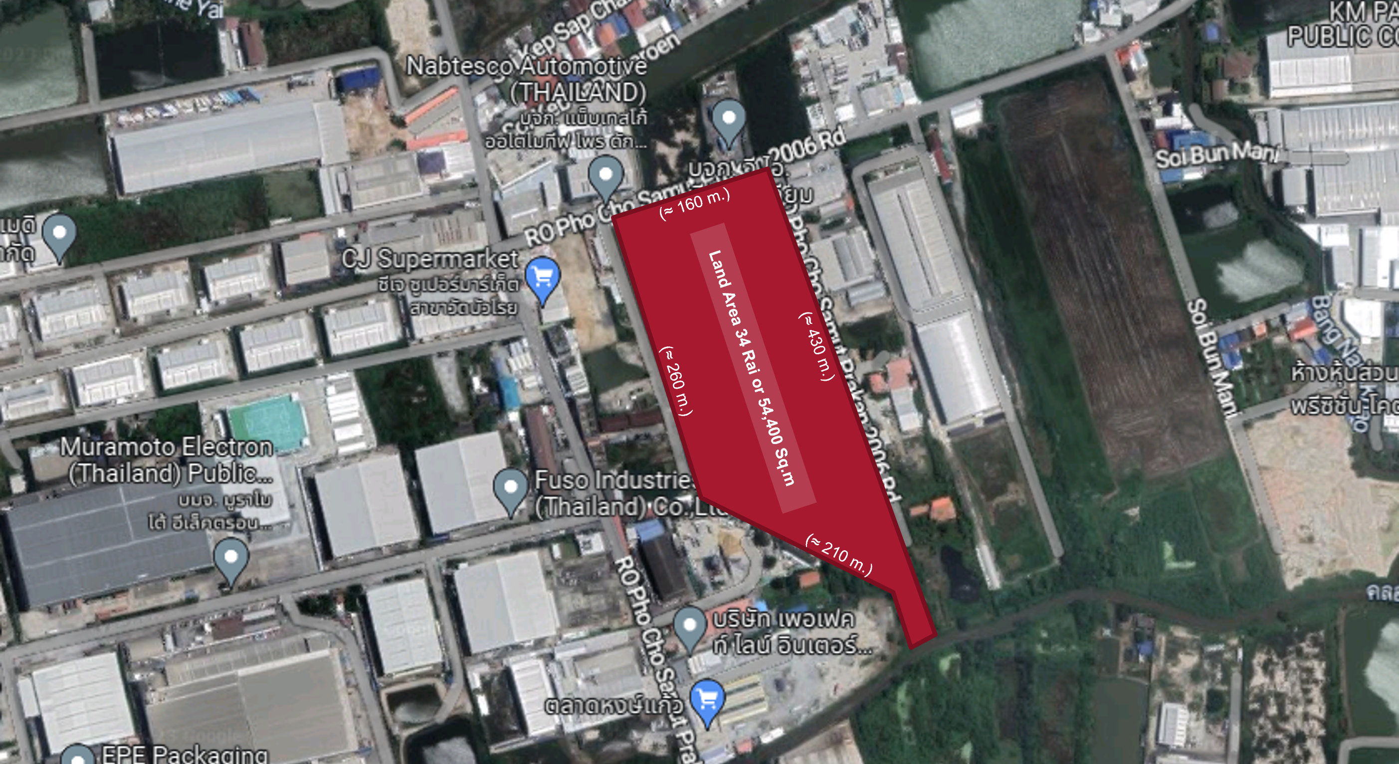 Industrial Land for Sale at Bangna-Trad Road km.23 (Outbound) Purple Zone