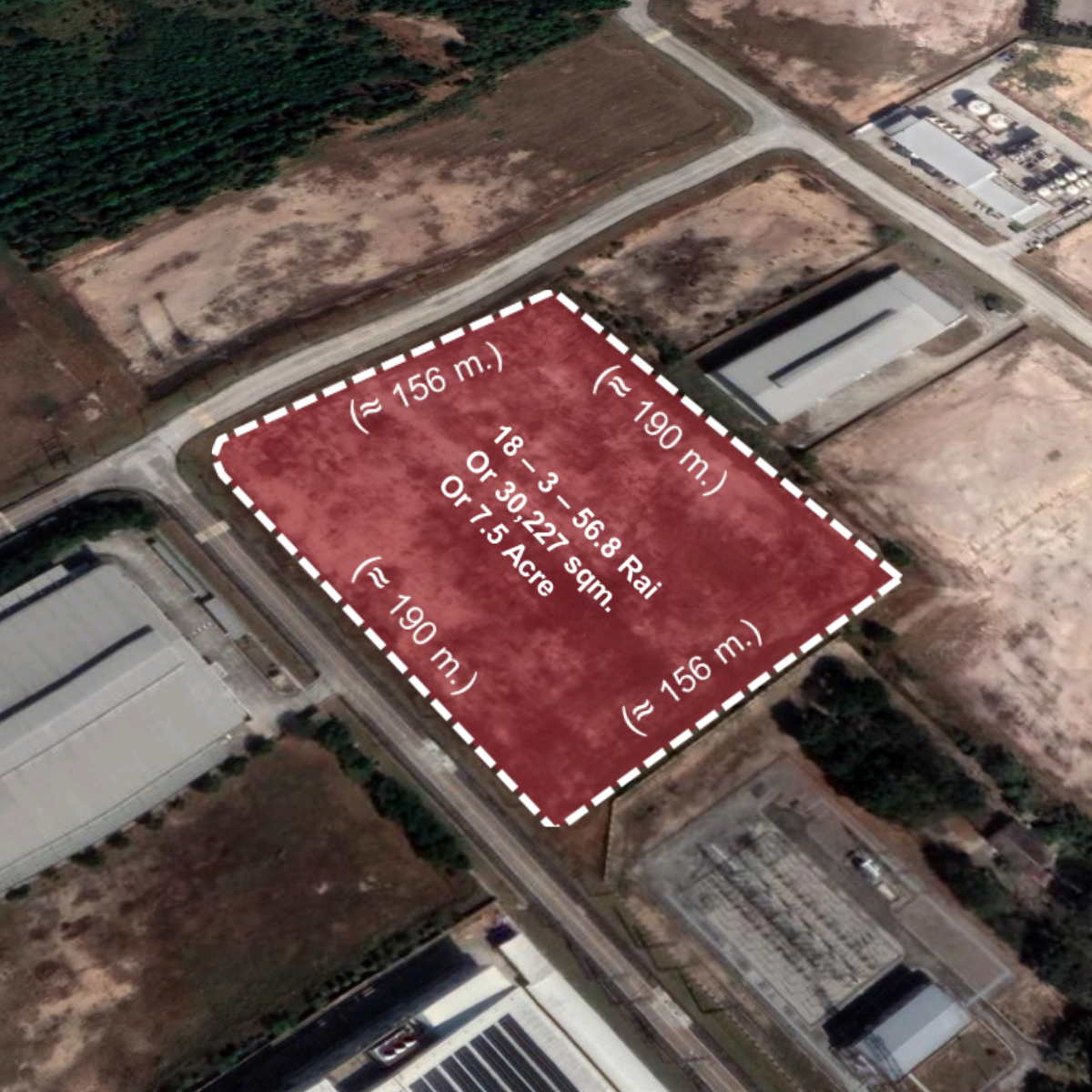 Industrial Land for Sale 18-3-56.8 Rai in WHA Rayong Industrial Land