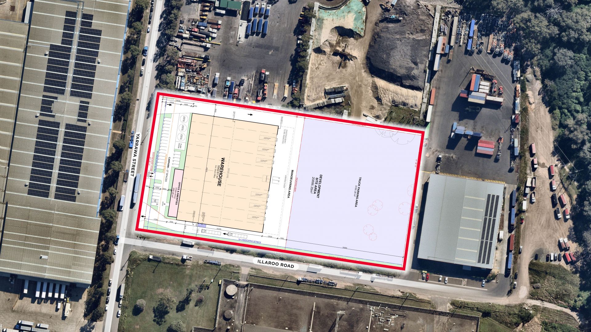 Freestanding Facility with Concrete Yard for Containers/Storage