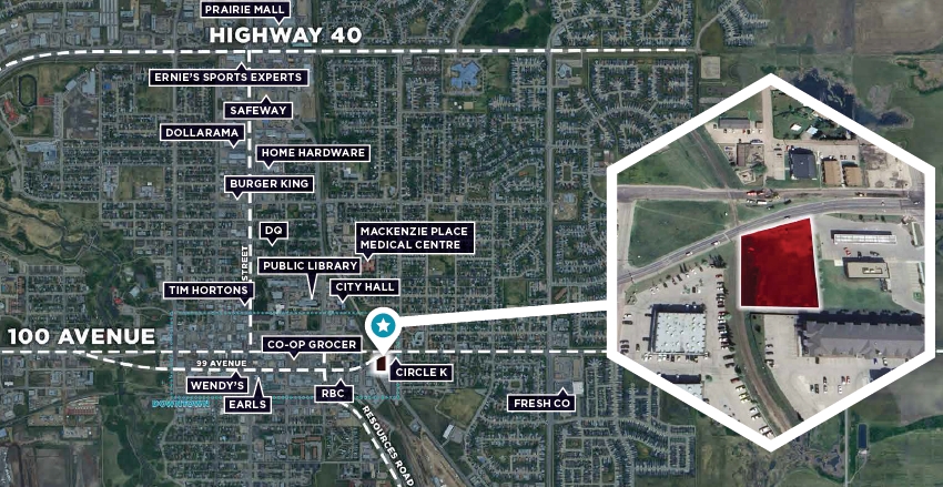 Grande Prairie Development Land for Sale or Lease 9611 100 Avenue
