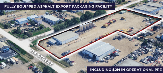 Freestanding Industrial Shop and Yard on 3.11 Acres For Sale – Edmonton, AB